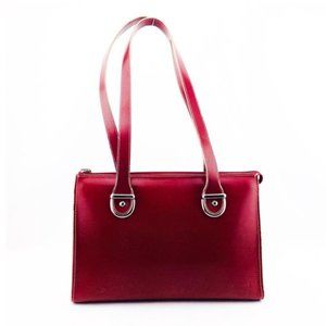 Jack Georges Tote Red Leather Shoulder Bag